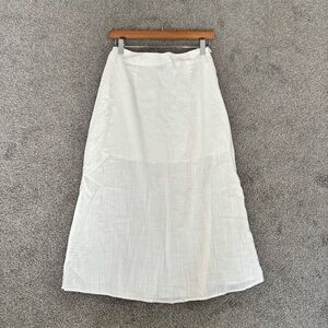 3/$45 White Linen Midi Aline Skirt